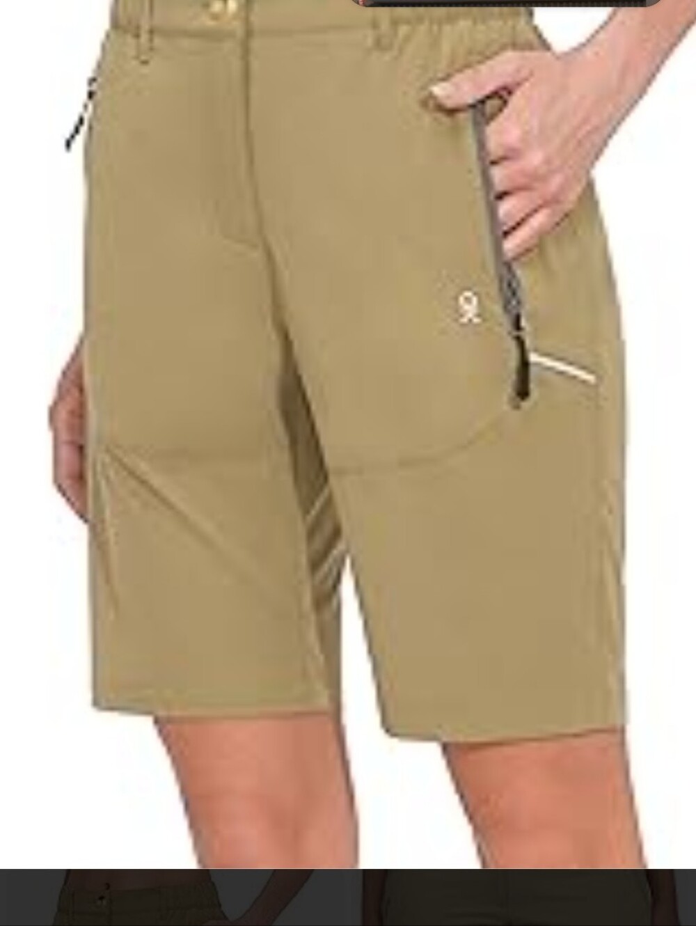 Little Donkey  Andy Women's Cargo Shorts  Beige Zip Pockets Size S